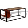 Mesa de centro con revistero de cuero auténtico 110x50x45 cm de vidaXL, Mesas de centro - Ref: Foro24-244241, Precio: 88,68 €...