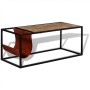 Mesa de centro con revistero de cuero auténtico 110x50x45 cm de vidaXL, Mesas de centro - Ref: Foro24-244241, Precio: 88,68 €...
