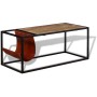 Mesa de centro con revistero de cuero auténtico 110x50x45 cm de vidaXL, Mesas de centro - Ref: Foro24-244241, Precio: 88,68 €...