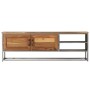 Mueble para TV madera de teca reciclada y acero 120x30x40 cm de vidaXL, Muebles TV - Ref: Foro24-246281, Precio: 173,41 €, De...