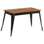 Mesa de comedor de madera maciza de acacia y acero 120x60x76 cm de vidaXL, Mesas de cocina y de comedor - Ref: Foro24-246295,...
