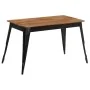 Mesa de comedor de madera maciza de acacia y acero 120x60x76 cm de vidaXL, Mesas de cocina y de comedor - Ref: Foro24-246295,...