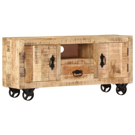 Mueble para la TV de madera de mango rugosa 110x30x50 cm de vidaXL, Muebles TV - Ref: Foro24-243983, Precio: 229,22 €, Descue...