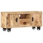 Mueble para la TV de madera de mango rugosa 110x30x50 cm de vidaXL, Muebles TV - Ref: Foro24-243983, Precio: 229,22 €, Descue...