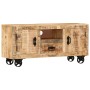 Mueble para la TV de madera de mango rugosa 110x30x50 cm de vidaXL, Muebles TV - Ref: Foro24-243983, Precio: 229,22 €, Descue...