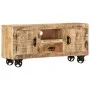 Mueble para la TV de madera de mango rugosa 110x30x50 cm de vidaXL, Muebles TV - Ref: Foro24-243983, Precio: 224,23 €, Descue...