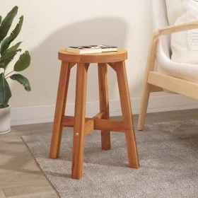 Round solid acacia wood stool in brown, 38x38x45 cm by vidaXL, Folding stools and chairs - Ref: Foro24-153331, Price: 39,13 €...