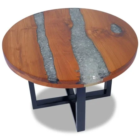 Mesa de centro de resina de teca 60 cm de vidaXL, Mesas de centro - Ref: Foro24-243466, Precio: 150,75 €, Descuento: %