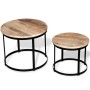 Set mesas centro redonda 2 uds madera mango rugosa 40 cm/50 cm de vidaXL, Mesas de centro - Ref: Foro24-244006, Precio: 100,2...