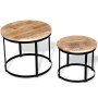 Set mesas centro redonda 2 uds madera mango rugosa 40 cm/50 cm de vidaXL, Mesas de centro - Ref: Foro24-244006, Precio: 100,2...