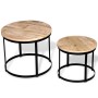 Set mesas centro redonda 2 uds madera mango rugosa 40 cm/50 cm de vidaXL, Mesas de centro - Ref: Foro24-244006, Precio: 100,2...
