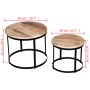 Set mesas centro redonda 2 uds madera mango rugosa 40 cm/50 cm de vidaXL, Mesas de centro - Ref: Foro24-244006, Precio: 100,2...