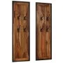 Percheros 2 unidades de madera maciza de sheesham de vidaXL, Percheros para sombreros y abrigos - Ref: Foro24-246232, Precio:...