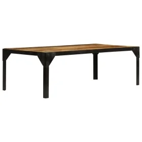 Mesa de centro de madera maciza de mango rugosa y acero 110 cm de vidaXL, Mesas de centro - Ref: Foro24-246631, Precio: 146,6...