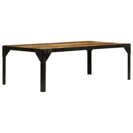 Mesa de centro de madera maciza de mango rugosa y acero 110 cm de vidaXL, Mesas de centro - Ref: Foro24-246631, Precio: 146,6...