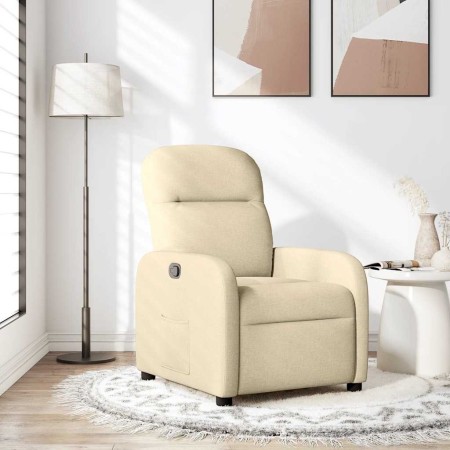 Sillón reclinable de tela crema en Sillones | Comprar online en Foru.es