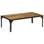 Mesa de centro de madera maciza de mango rugosa y acero 110 cm de vidaXL, Mesas de centro - Ref: Foro24-246631, Precio: 146,6...