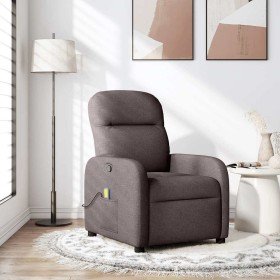 Sillón de masaje reclinable de tela marrón oscuro en Sillones | Comprar online en Foru.es