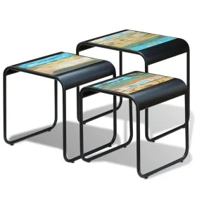 Stapelbare Tische 3 Einheiten recyceltes Massivholz von vidaXL, Seitentische - Ref: Foro24-243286, Preis: 161,40 €, Rabatt: %