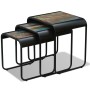 Mesas apilables 3 unidades madera maciza reciclada de vidaXL, Mesas auxiliares - Ref: Foro24-243286, Precio: 163,57 €, Descue...