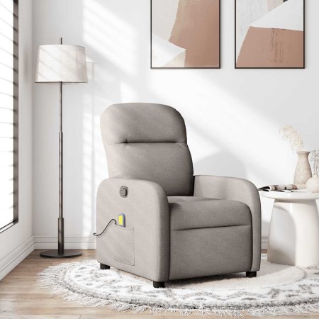 Sillón de masaje reclinable de tela gris taupé en Sillones | Comprar online en Foru.es