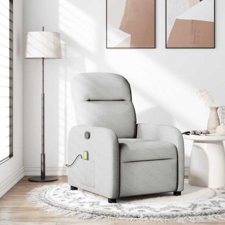 Sillón de masaje reclinable de tela gris nube en Sillones | Comprar online en Foru.es