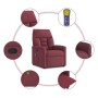 Sillón de masaje reclinable de tela color vino tinto en Sillones | Comprar online en Foru.es
