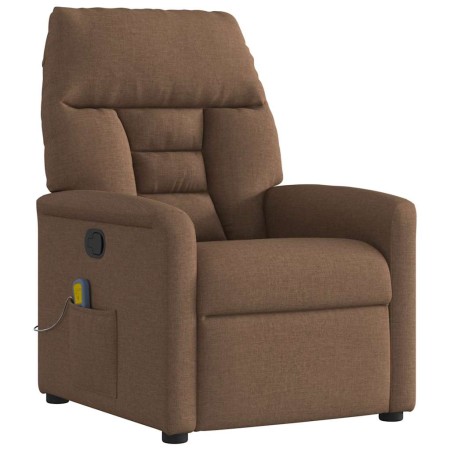 Sillón reclinable con masaje de tela marrón en Sillones | Comprar online en Foru.es