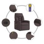 Sillón de masaje reclinable de tela marrón oscuro en Sillones | Comprar online en Foru.es