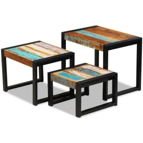 Mesas apilables 3 unidades madera maciza reciclada de vidaXL, Mesas auxiliares - Ref: Foro24-243279, Precio: 213,99 €, Descue...