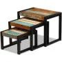 Mesas apilables 3 unidades madera maciza reciclada de vidaXL, Mesas auxiliares - Ref: Foro24-243279, Precio: 213,99 €, Descue...