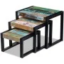 Stackable tables 3 units recycled solid wood by vidaXL, Side tables - Ref: Foro24-243279, Price: 213,99 €, Discount: %