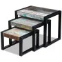 Mesas apilables 3 unidades madera maciza reciclada de vidaXL, Mesas auxiliares - Ref: Foro24-243279, Precio: 213,99 €, Descue...