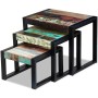 Mesas apilables 3 unidades madera maciza reciclada de vidaXL, Mesas auxiliares - Ref: Foro24-243279, Precio: 207,71 €, Descue...