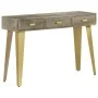 Solid mango wood console table with gray brass 110x35x76 cm by vidaXL, Side tables - Ref: Foro24-246682, Price: 162,26 €, Dis...