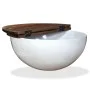 Mesa de centro de madera maciza reciclada blanca forma de bol de vidaXL, Mesas de centro - Ref: Foro24-245258, Precio: 146,36...