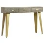 Solid mango wood console table with gray brass 110x35x76 cm by vidaXL, Side tables - Ref: Foro24-246682, Price: 162,26 €, Dis...