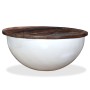 Mesa de centro de madera maciza reciclada blanca forma de bol de vidaXL, Mesas de centro - Ref: Foro24-245258, Precio: 148,54...