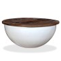 Mesa de centro de madera maciza reciclada blanca forma de bol de vidaXL, Mesas de centro - Ref: Foro24-245258, Precio: 148,54...