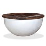 Mesa de centro de madera maciza reciclada blanca forma de bol de vidaXL, Mesas de centro - Ref: Foro24-245258, Precio: 148,54...