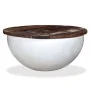Mesa de centro de madera maciza reciclada blanca forma de bol de vidaXL, Mesas de centro - Ref: Foro24-245258, Precio: 146,36...