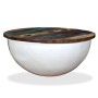 Mesa de centro de madera maciza reciclada blanca forma de bol de vidaXL, Mesas de centro - Ref: Foro24-245258, Precio: 148,54...
