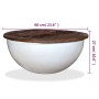 Mesa de centro de madera maciza reciclada blanca forma de bol de vidaXL, Mesas de centro - Ref: Foro24-245258, Precio: 148,54...