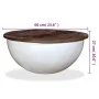 Mesa de centro de madera maciza reciclada blanca forma de bol de vidaXL, Mesas de centro - Ref: Foro24-245258, Precio: 146,36...