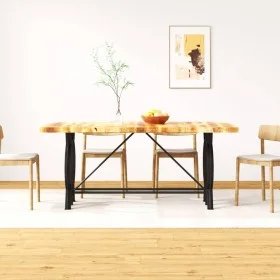 Mesa de comedor de madera maciza de mango rugosa 180 cm de vidaXL, Mesas de cocina y de comedor - Ref: Foro24-244801, Precio:...