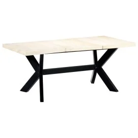 Mesa de comedor blanca 180x90x75 cm madera maciza de mango de vidaXL, Mesas de cocina y de comedor - Ref: Foro24-247431, Prec...