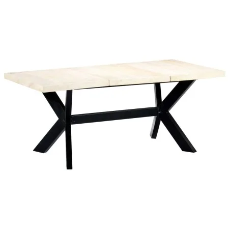 Mesa de comedor blanca 180x90x75 cm madera maciza de mango de vidaXL, Mesas de cocina y de comedor - Ref: Foro24-247431, Prec...