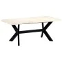 Mesa de comedor blanca 180x90x75 cm madera maciza de mango de vidaXL, Mesas de cocina y de comedor - Ref: Foro24-247431, Prec...