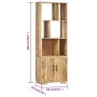 Estantería madera maciza de mango 60x35x180 cm de vidaXL, Librerías y estanterías - Ref: Foro24-247481, Precio: 344,69 €, Des...