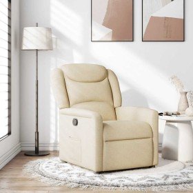 Sillón reclinable de tela crema en Sillones | Comprar online en Foru.es
